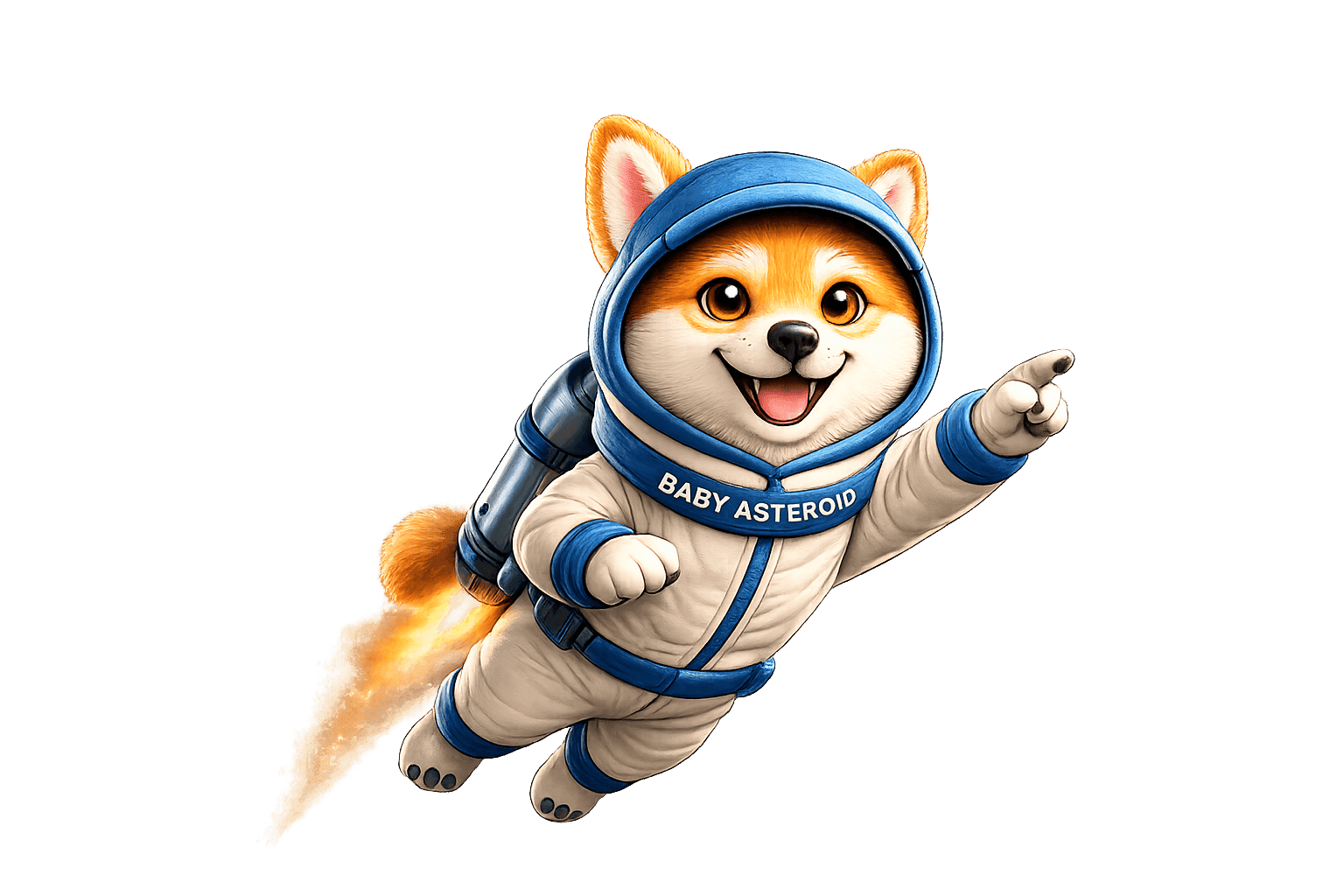 Airdrop reward mascot — Shiba Inu astronaut with jetpack